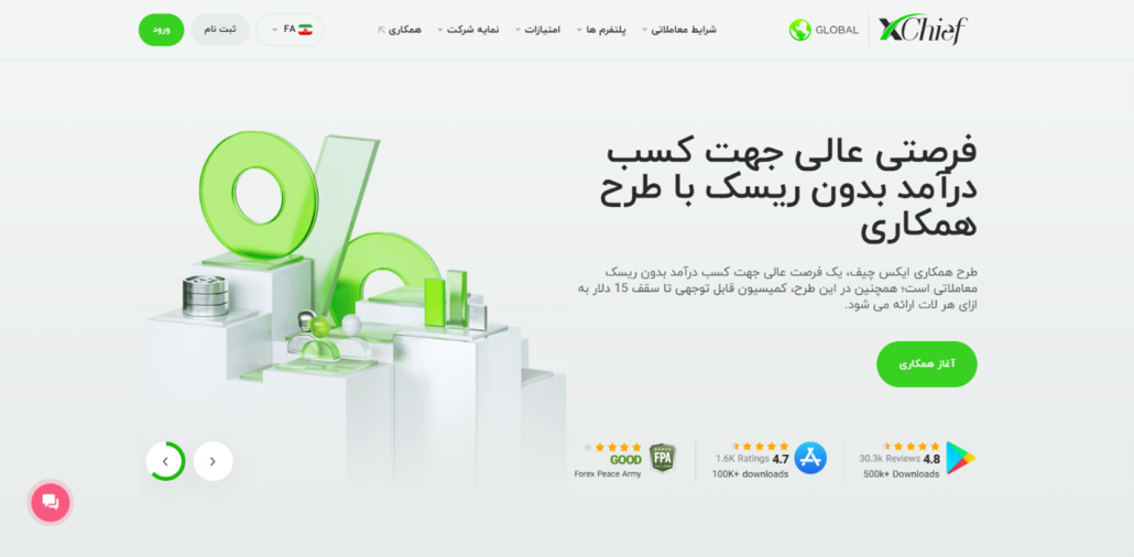 نحوه ثبتنام در بروکر ایکس چیف